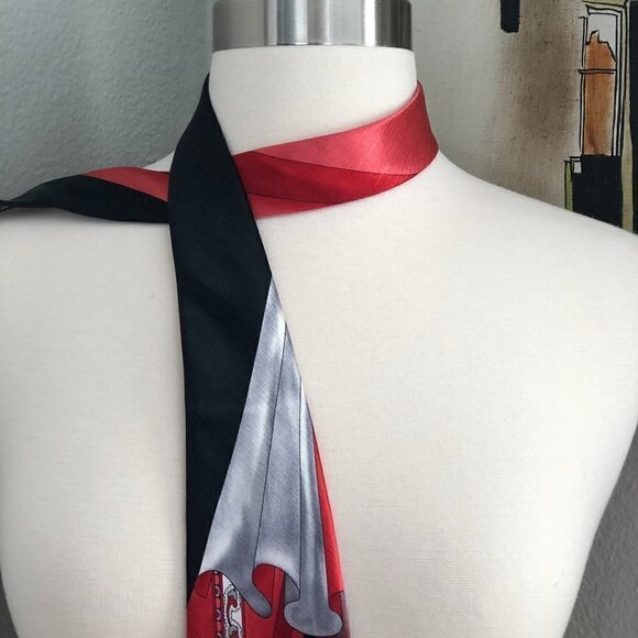 Vtg Portofino Collection Handmade Silk Necktie - Paisley & Swirls - Picture 3 of 8